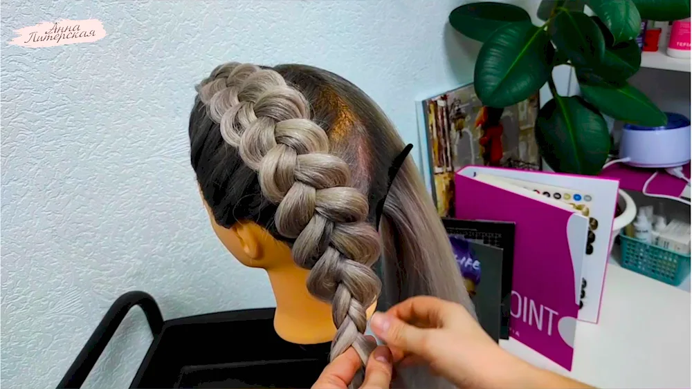 2 French braids in reverse