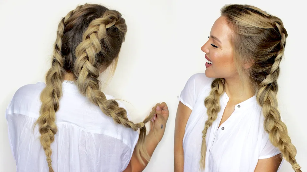 2 French dragon braids