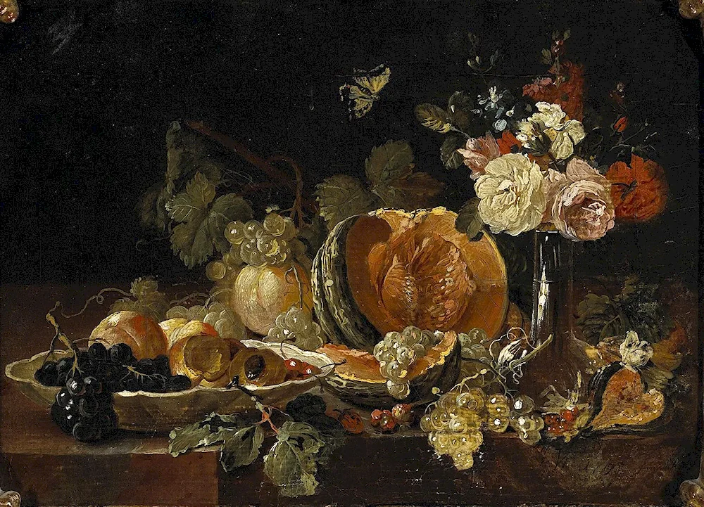 Flemish painting from the 17th century. still life