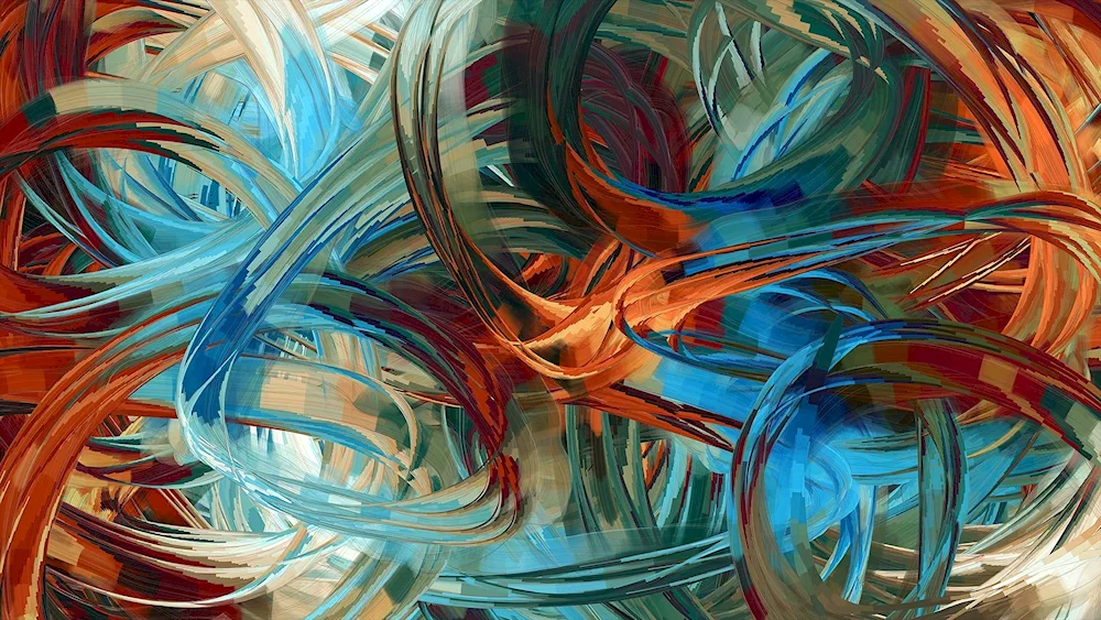 Abstract painting in oil on canvas