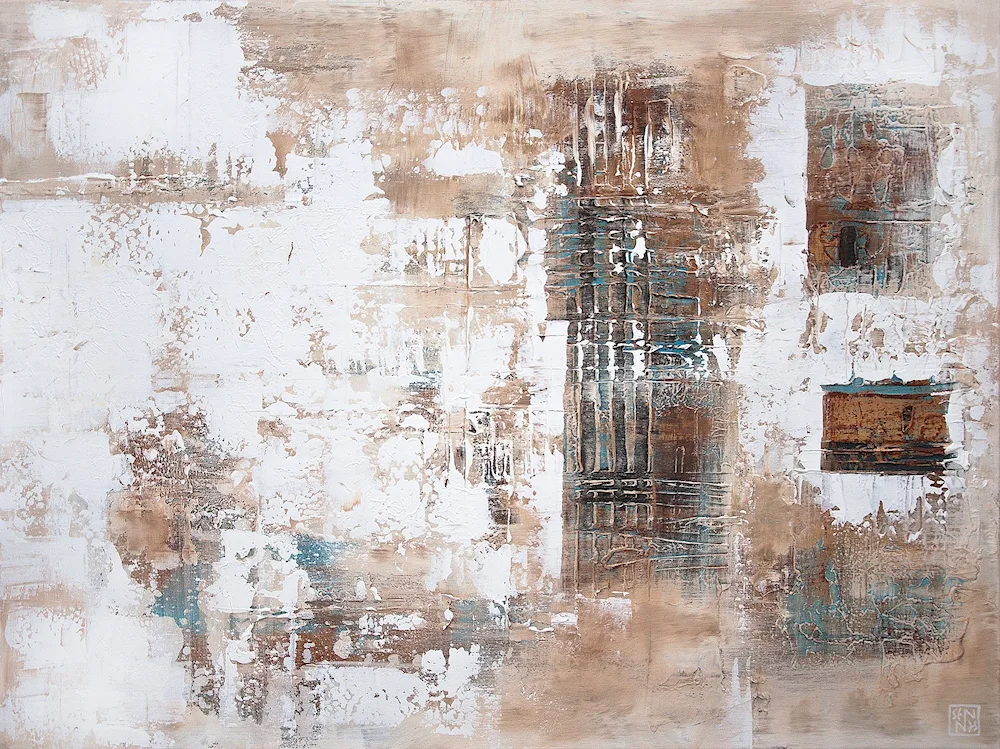 Abstract oil painting on canvas