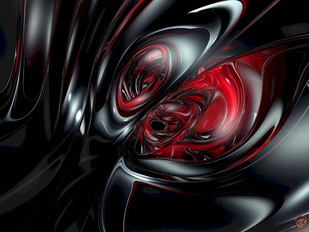 Abstraction black red