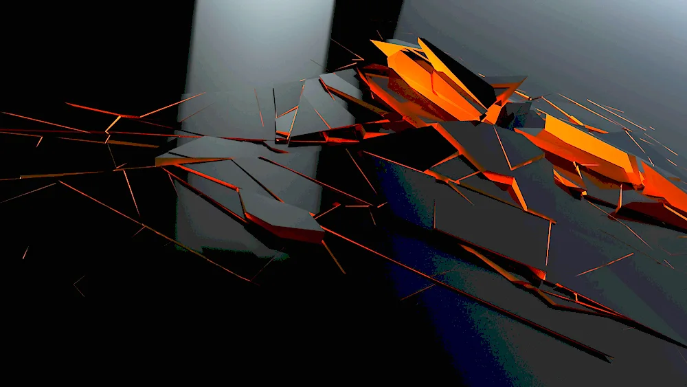 Abstract orange and black
