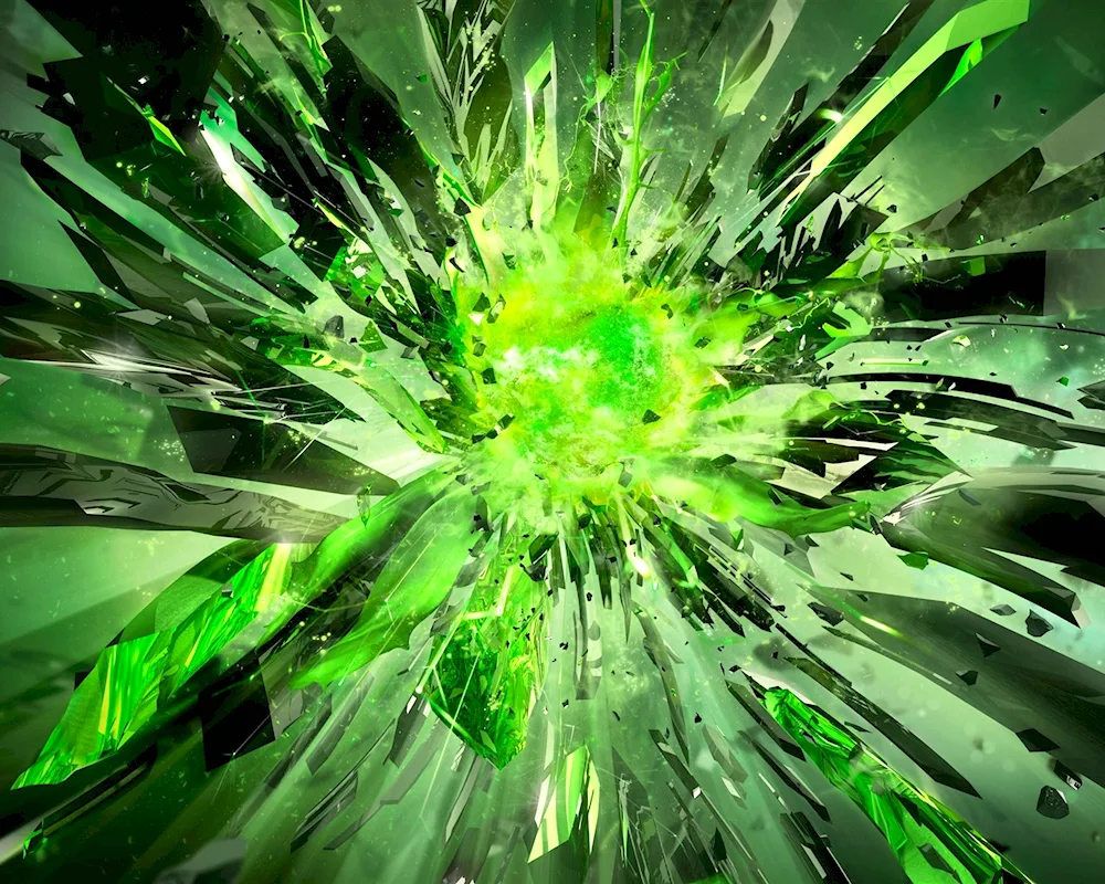 Abstract in green shades