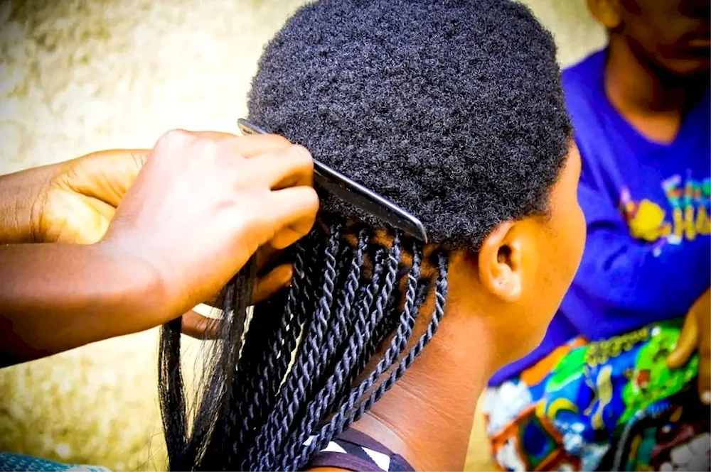 African Senegalese braids