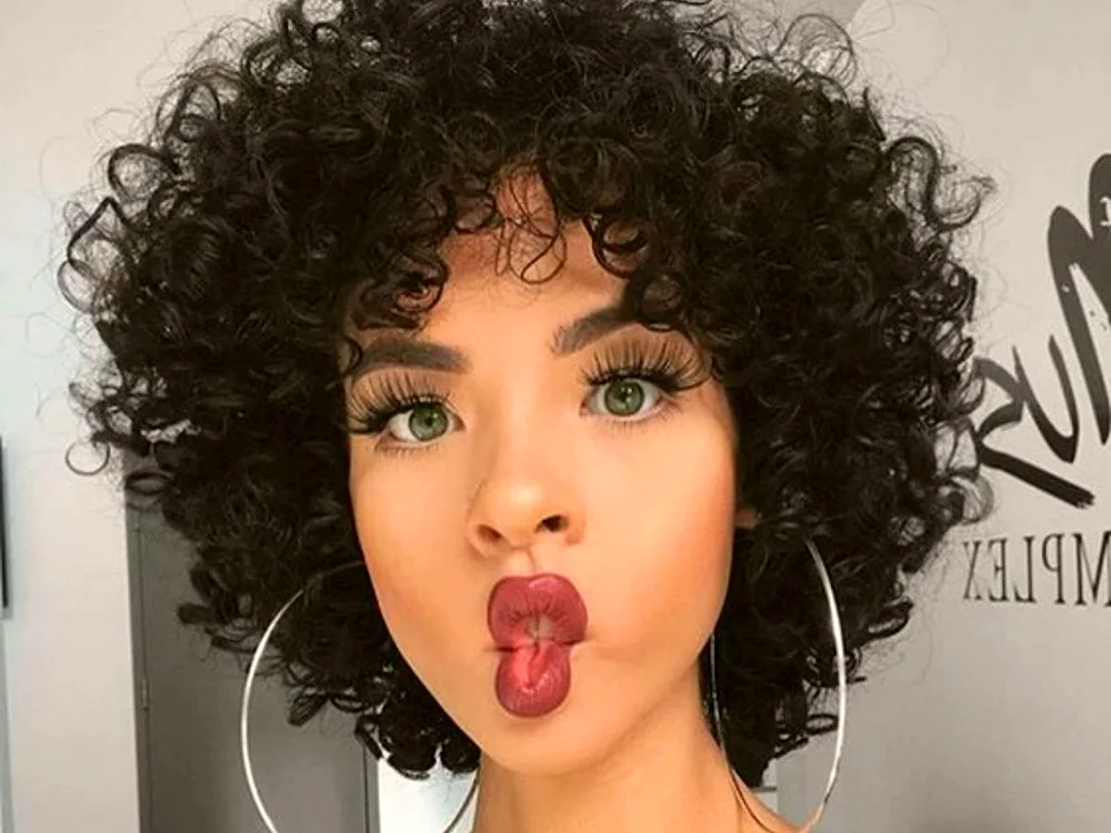 Afro curls with a scarf