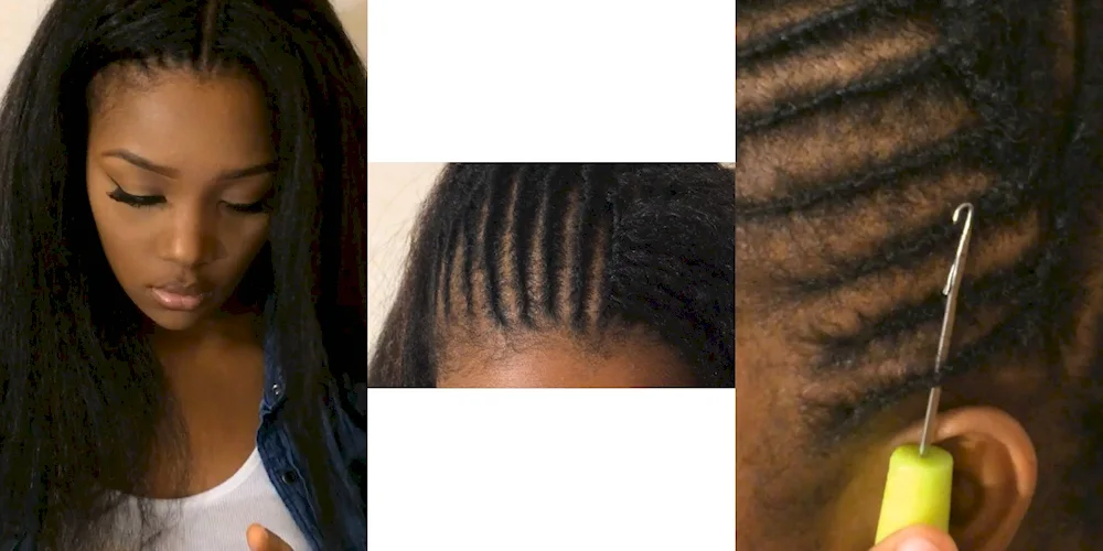 Point Afro extensions with canecalon