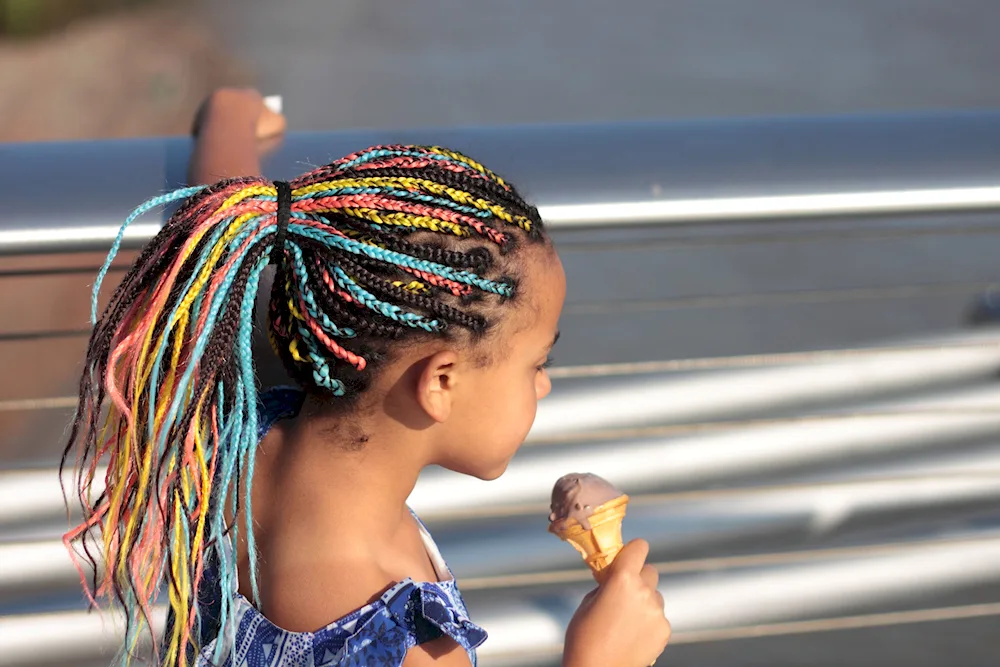 Afro braids Rainbow