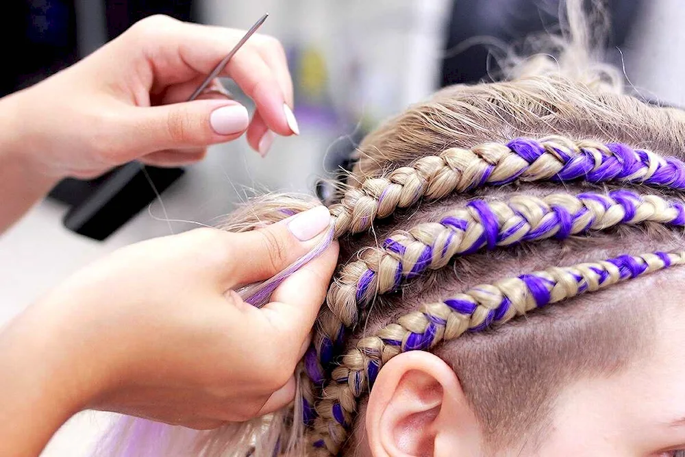 Waterfall braids with kanekalon