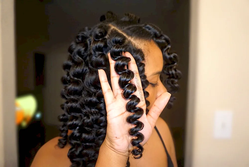 Afro curls Box Braids