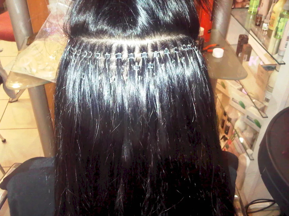 Afro point hair extensions with canekalon