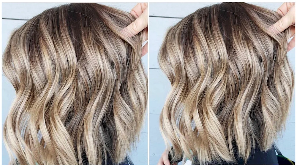 Air- touch colouring on blonde kare