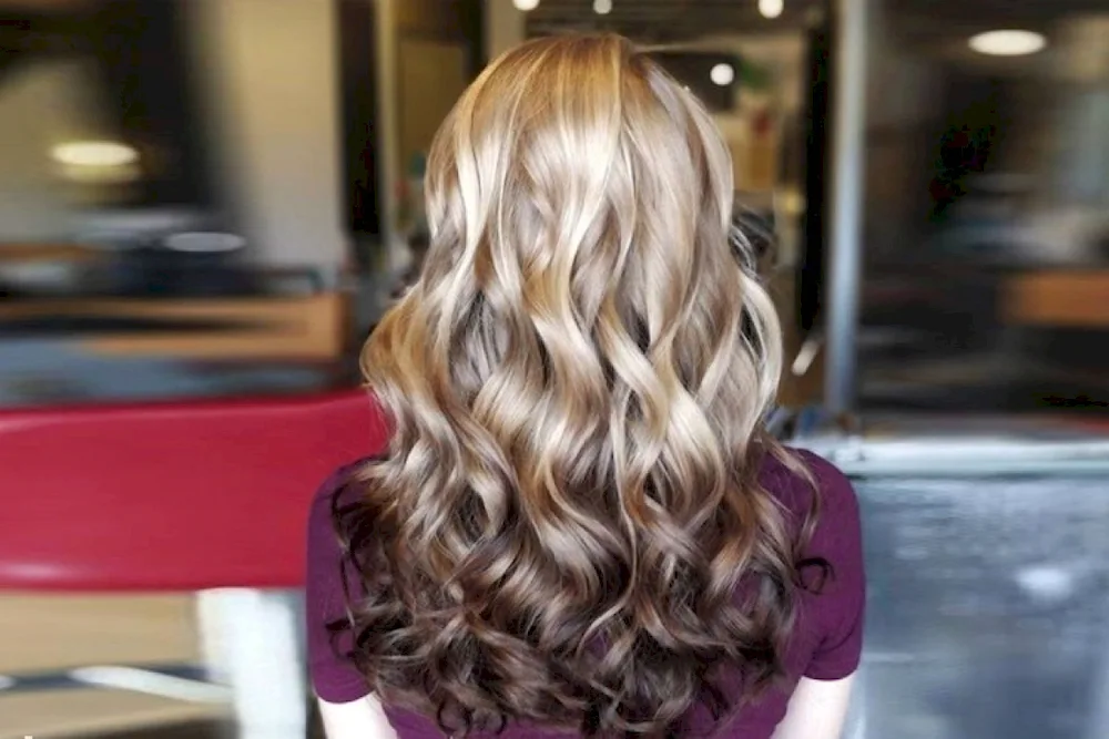 Russy curls on blonde hair