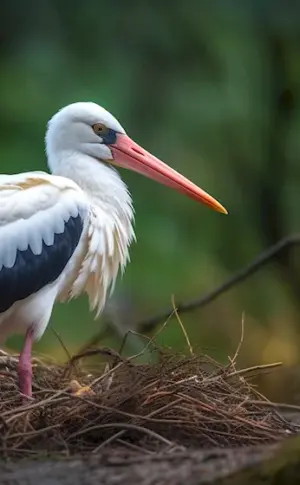 Stork sitting