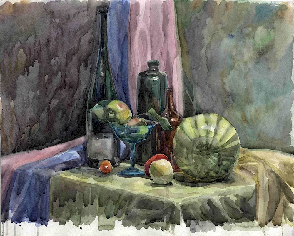 Gouache still life Academic painting