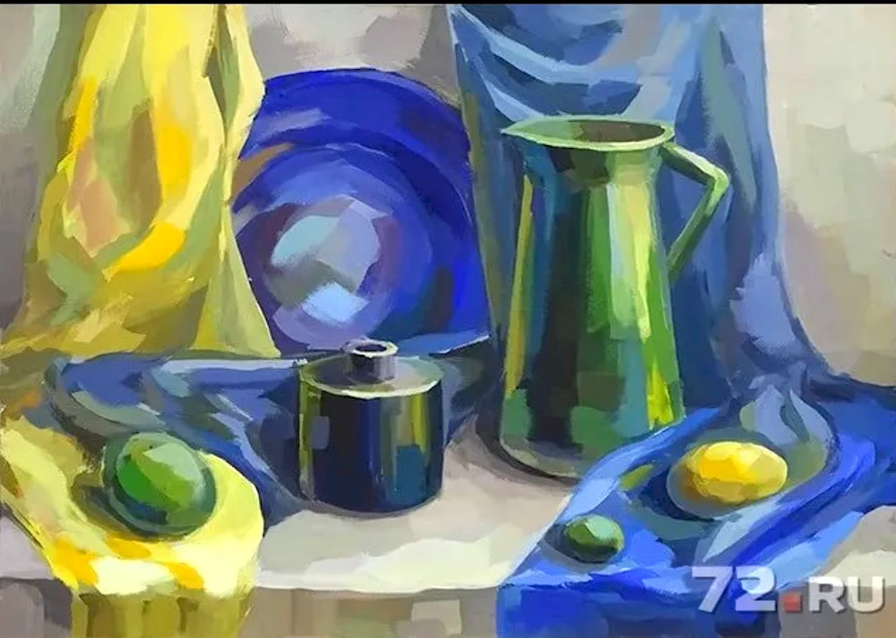 Academic painting still life tempera cubism
