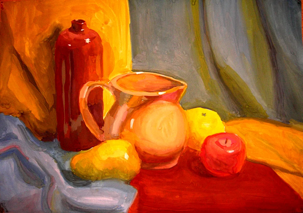 Academic painting still life tempera cubism