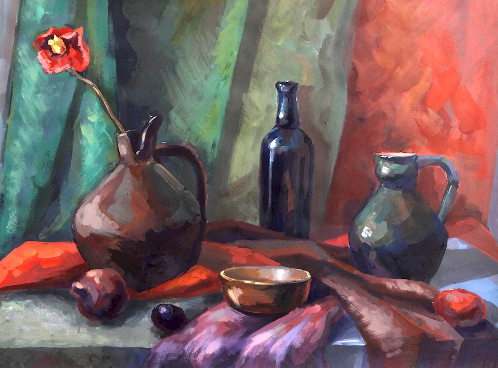 Academic still life tempera