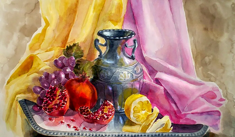 Olga Kharchenkova still life watercolour