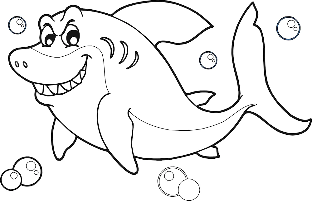 Shark colouring Hungy Shark colouring