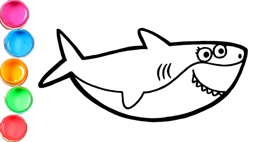 Shark colouring for kids