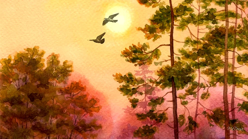 A watercolour ‘trees in Sanlis’ Proust