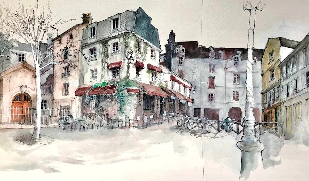 Nikolai Mikhailin watercolour