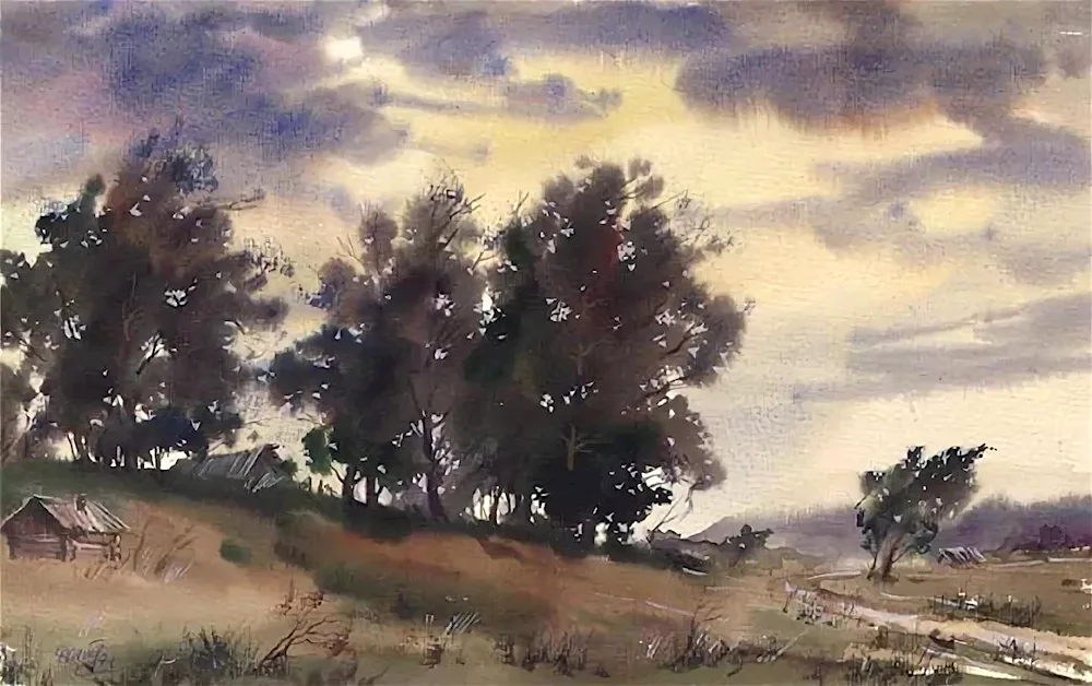 Aquarelle etudes Aldushkin