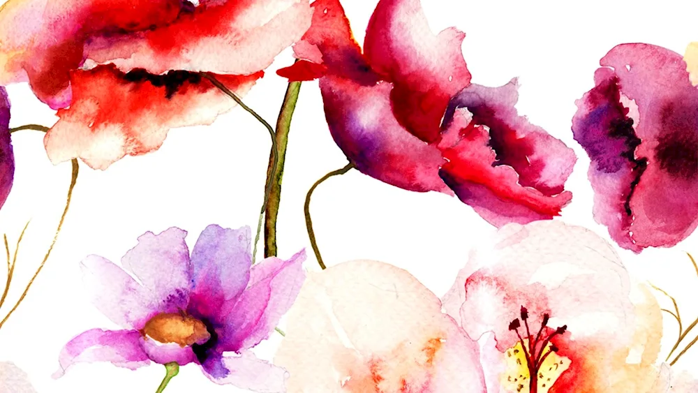 Beautiful flowers and butterflies