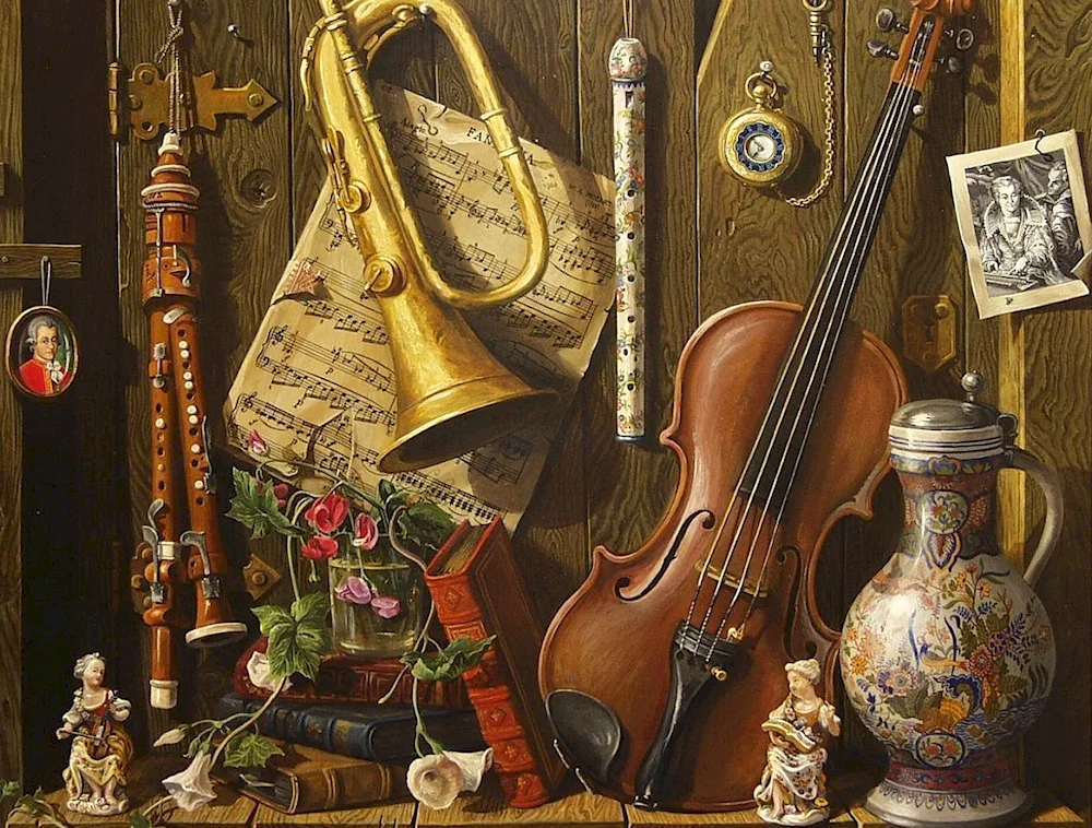 Alexander Maslak still life with flute