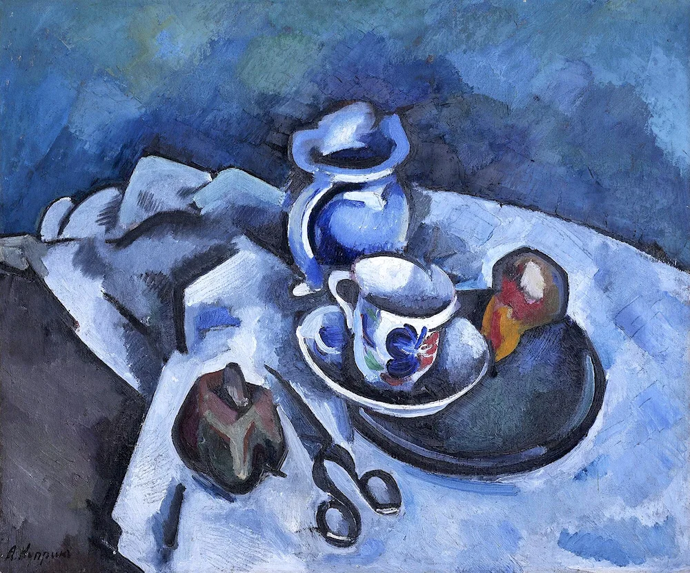 Alexander Vasilyevich Kuprin still life with blue tray