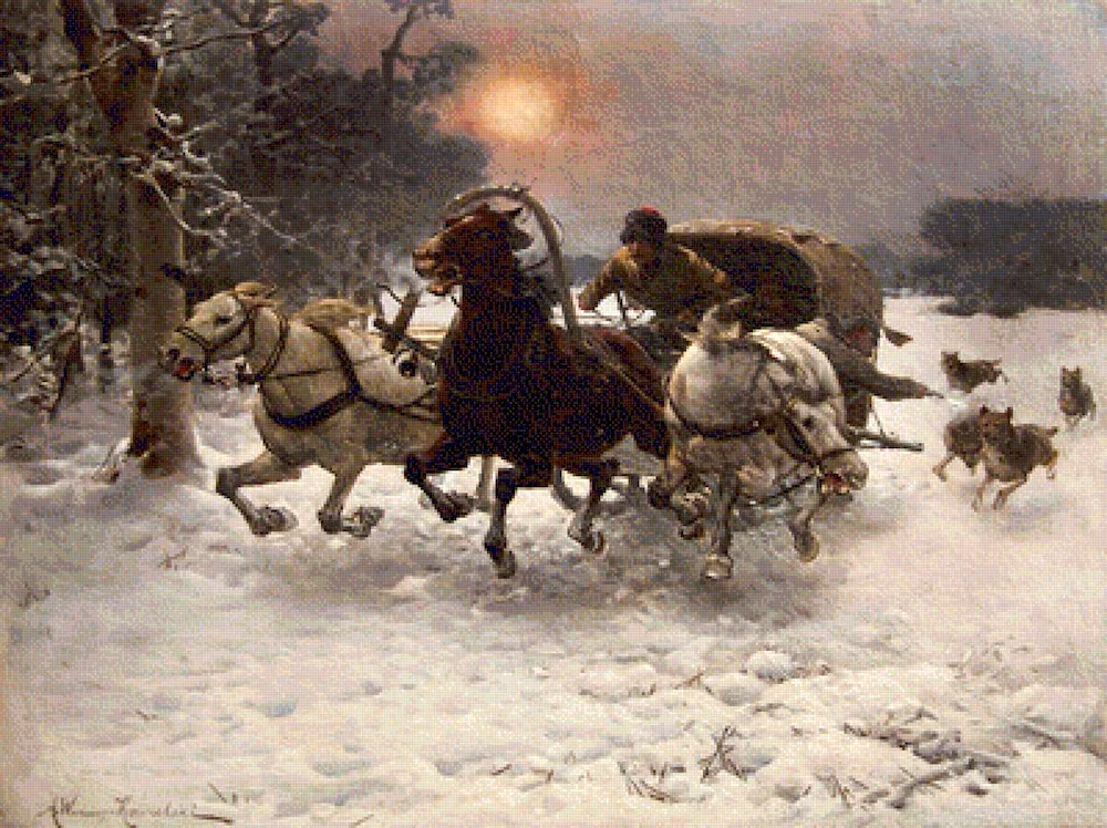 Alfred Verusch-Kowalski 1849- 1915 Horses