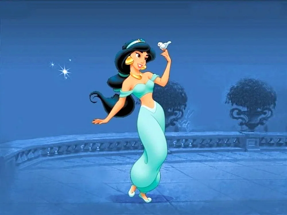 Alladin and Jasmine cartoon