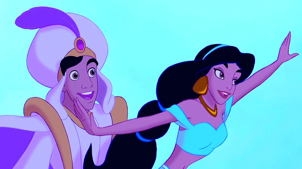 Alladin and Jasmine cartoon