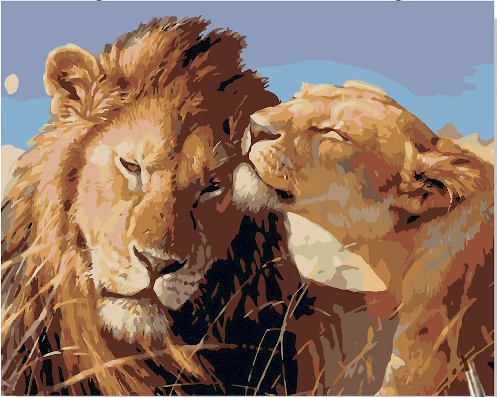Diamond mosaic lion tenderness