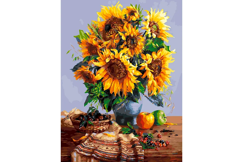 Almond mosaic Sunflowers 40x50