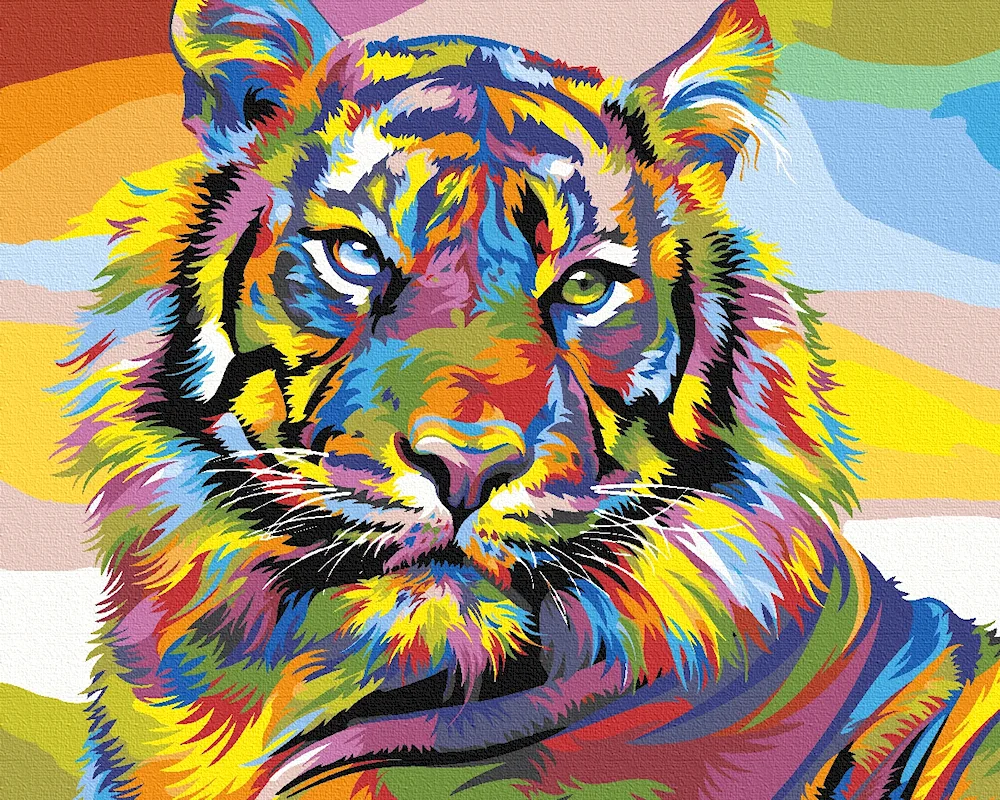 Diamond mosaic Rainbow tiger