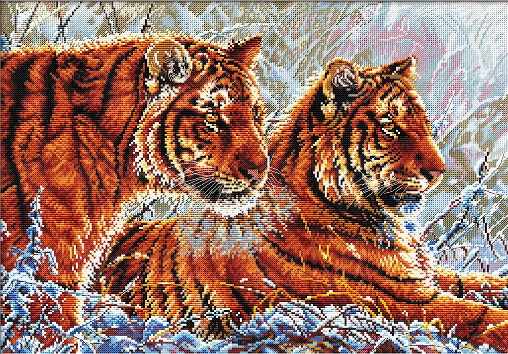 Diamond mosaic. Tigers Mazari