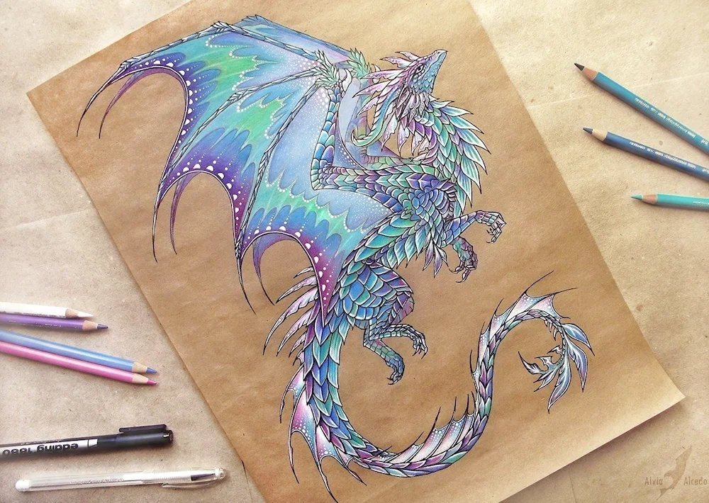 Dragon pencil drawing