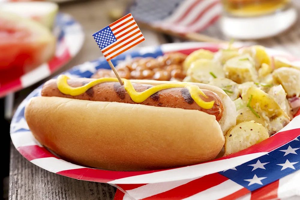 American hot dog