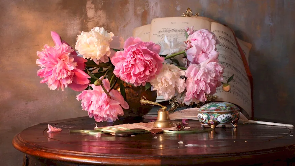 Andrei Morozov still life with peonies