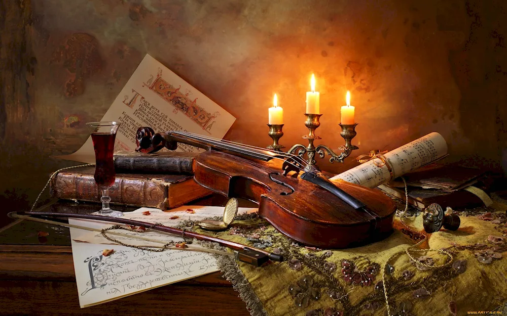 Andrey Morozov still life with violin