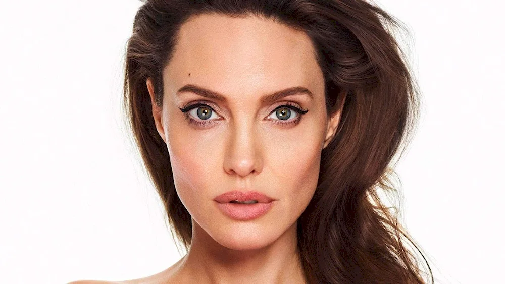 Angelina Jolie with green eyes