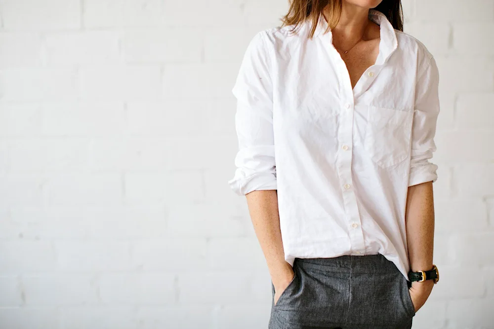 Girl in a light blouse