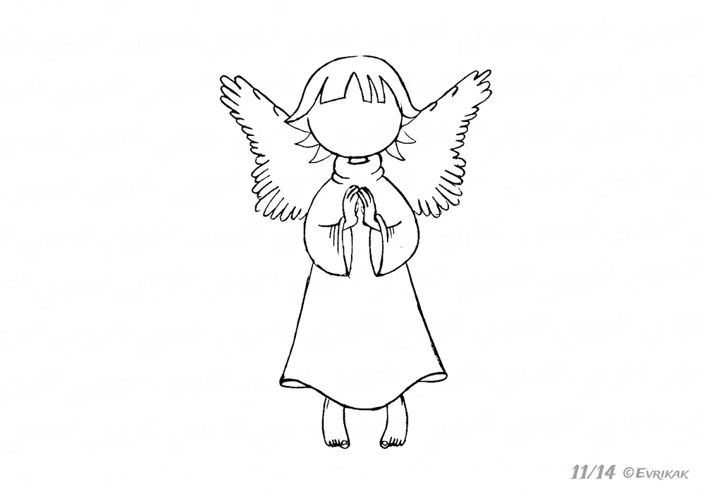 Angels colouring for children