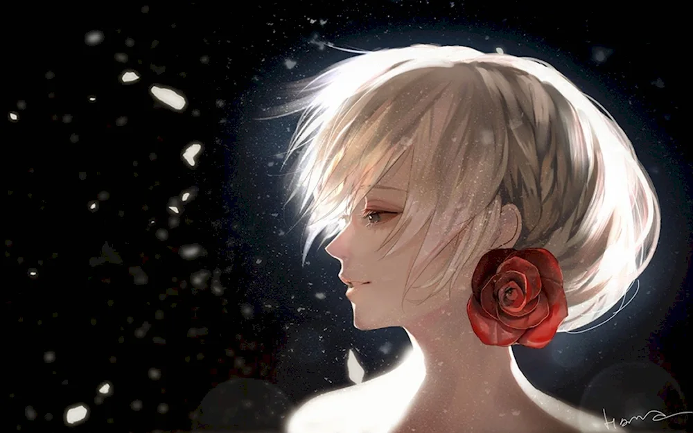 Anime blonde short haircut