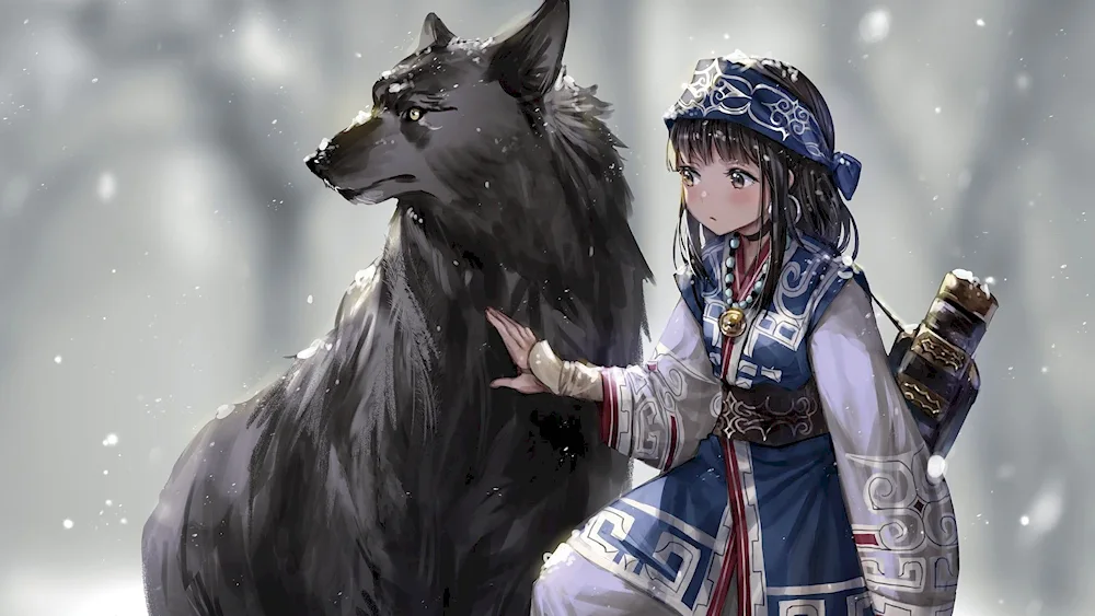 Anime girl wolf