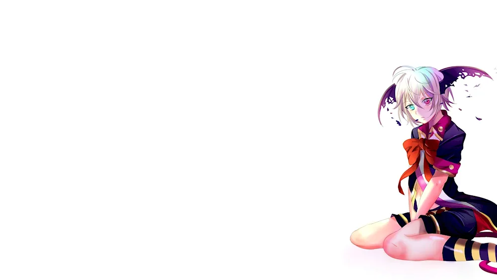 Anime girl on white background