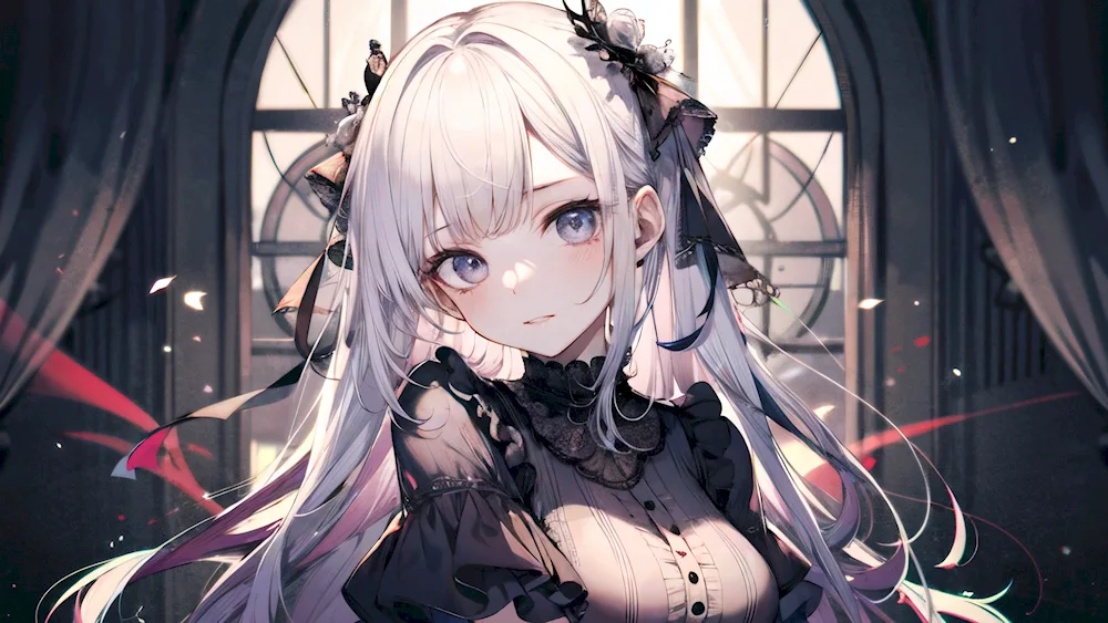 Anime girl with white hair