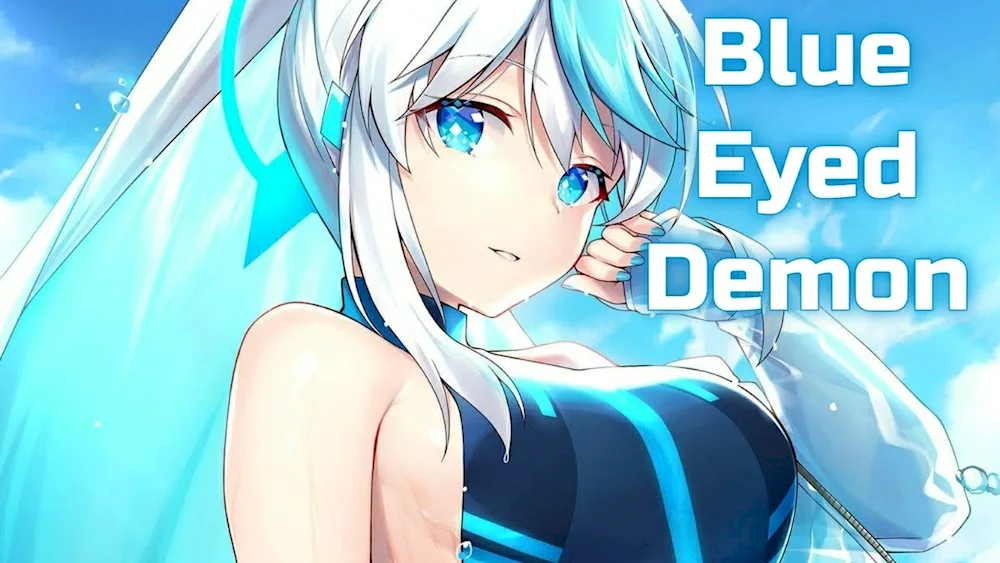 Anime girl with blue hair